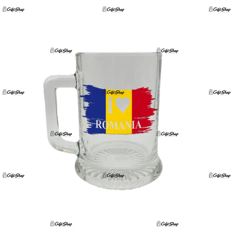 Romania steag, halba cu mesaj